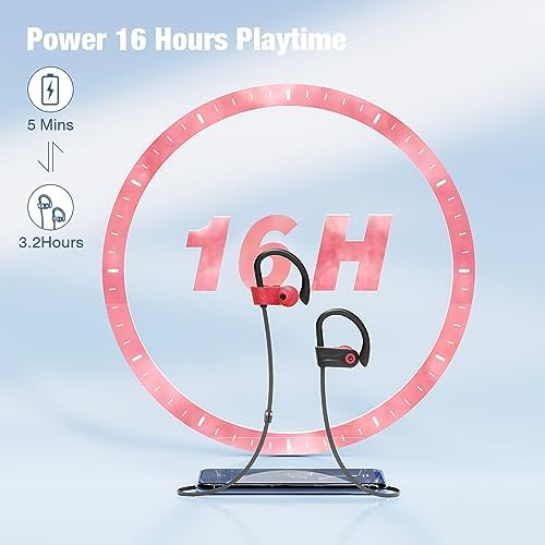 Boean Wireless Bluetooth Earbuds – IPX7 Waterproof Sports Headphones with 16 Hours Playtime & HD Deep Bass Sound for Active Lifestyles – Enhanced Bluetooth 5.3 Connectivity for Seamless Listening and Workout Performance