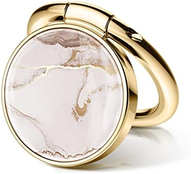 GVIEWIN Stylish Marble Phone Ring Holder with 360° Rotation for Ultimate Grip and Kickstand Functionality – Compatible with i Phone 16 Pro Max, 15 Plus, 14, 13, 12 Series & Galaxy S25/S24 Ultra – Elegant Flowing Sakura Design for Enhanced Safety and Usability
