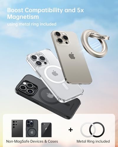 Syncwire Magnetic Phone Ring Holder – Titanium Alloy Kickstand for i Phone 12-16 Pro Max & Compatible Android Devices – Ergonomic Design, Enhanced Mag Safe Stability, Lightweight Grip for Ultimate Hands-Free Convenience