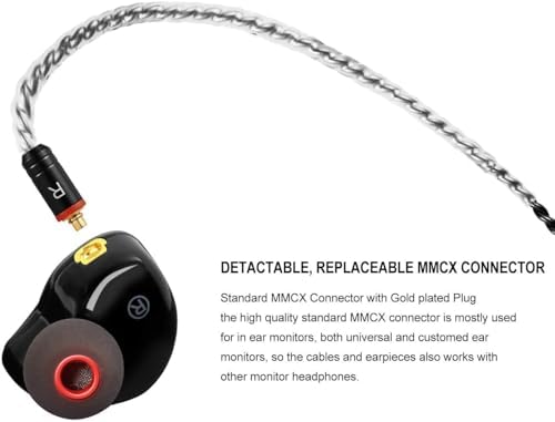 Premium Dual Driver In-Ear Monitors – High-Fidelity Wired Earbuds with MMCX Detachable Cables, Noise-Isolating Design for Musicians & Athletes – Stylish Wood Grain Finish, Ultimate Comfort & Compatibility