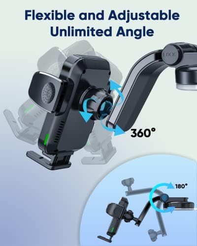 Ultimate 15 W Fast Wireless Car Charger & Phone Mount – Seamless Dashboard & Windshield Holder for i Phone 14/13/12 Mini/Pro Max/11/XR/XS/X & Samsung Galaxy S23 Ultra/S22/S21+/S10+/Note 20 – Enhanced Compatibility, Safety Features & One-Handed Operation for Unmatched Convenience on the Go