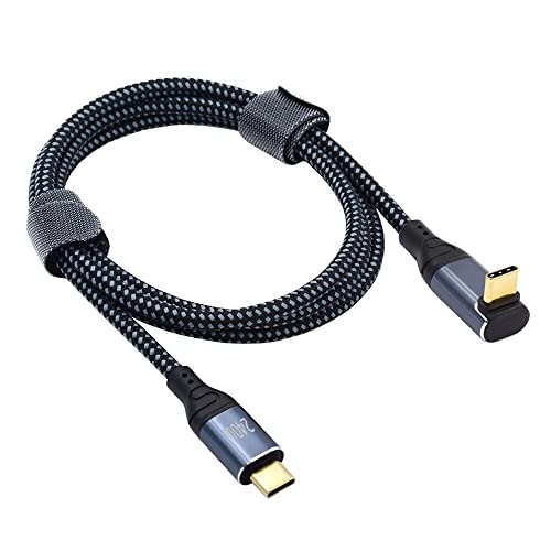NFHK 240 W USB-C Type-C Charging Cable – 90-Degree Low Profile Angled Design for Optimal Convenience | 480 Mbps Fast Data Transfer | 200 cm Length for Laptop, Tablet & Phone Compatibility | Enhanced Durability & Performance