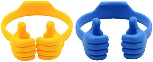 HONSKY 3361942 Thumbs Up Adjustable TPU Mobile Stand – Versatile Multi-Angle Holder for Phones & Tablets – Chic Blue & Black Design – Perfect for Hands-Free Viewing at Home or Office – Lightweight, Durable, and Effortless to Transport