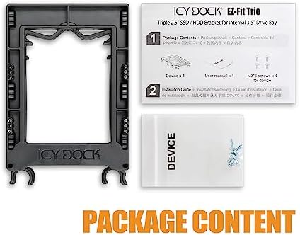 Upgrade Your Storage Efficiency with the ICY DOCK EZ-Fit PRO MB082 SP | Tool-Less 2 Bay Metal SSD Mounting Bracket for 2.5-Inch SSDs in 3.5-Inch Drive Bays | Fast Installation & Durable Design for Enhanced Compatibility and Cooling Performance