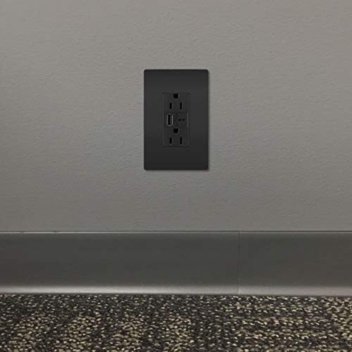 Legrand Pass & Seymour TR15 USBAC6 15 Amp Tamper-Resistant Duplex Outlet with Ultra-Fast 6.0 A USB A/C Charging Ports – Ideal Commercial and Residential Solution for Rapid Device Power-Up in Elegant Brown Finish