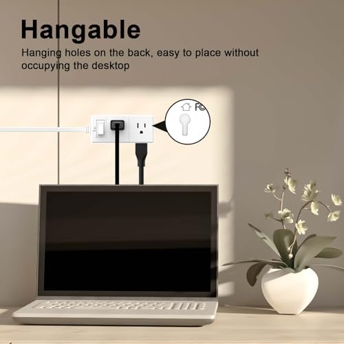 15 Ft Flat Plug Power Strip with 6 AC Outlets and 3 USB Ports – Tcstei Compact Extension Cord for Home, Office, and Dorm Room – Versatile ETL Certified Power Solution with Fast Charging and Space-Saving Design