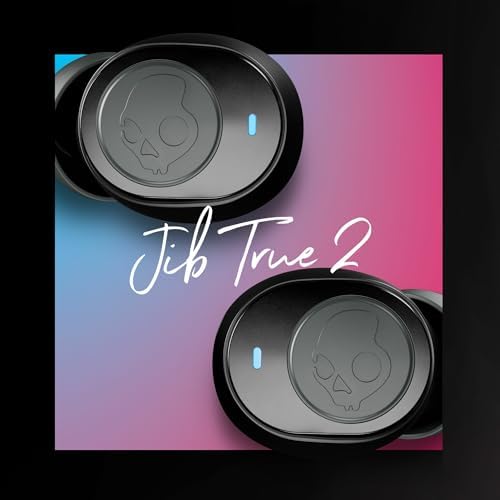 Skullcandy Jib True 2 Wireless Earbuds – Advanced Bluetooth Headphones with 33 Hours of Playtime, Superior Noise Isolation, Sweatproof & Waterproof Features, Integrated Microphone for Effortless i Phone & Android Use – Sleek True Black Aesthetic for Active Lifestyles