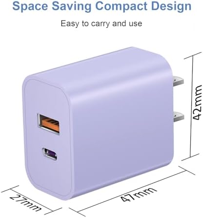 Triple Pack USB C Fast Charging Block – Dual Port PD Power Adapter for i Phone 16 Series, i Pad, Google Pixel, and Samsung Galaxy – Enhanced Efficiency and Versatile Compatibility for Home and Travel Charging Solutions