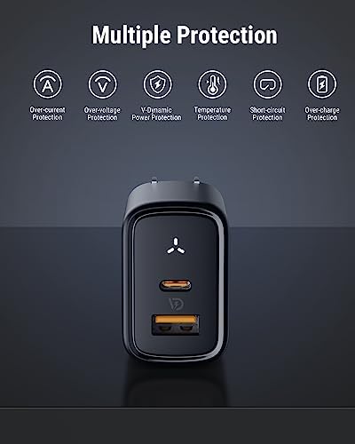 VOLTME 35 W Dual USB-C Wall Charger – Compact Fast Charging Power Adapter with PPS Technology for i Phone 14/13, Mac Book Air, i Pad Pro & Galaxy Devices – Portable & Foldable for Home, Office, and Travel Power Needs