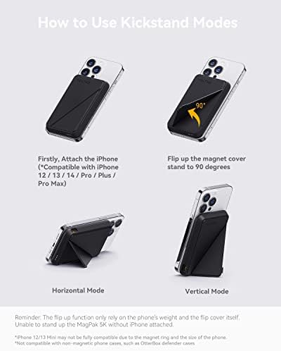 VOLTME Magnetic Power Bank 5,000 m Ah – Foldable Wireless Charger with Kickstand and USB-C Port for i Phone 16/15/14/13/12 Series – Dove Grey, Effortless Alignment for Seamless Charging and Enhanced Portability, Unmatched Battery Performance with American Amprius Technology, Perfect for On-the-Go Use and Reliable Connectivity