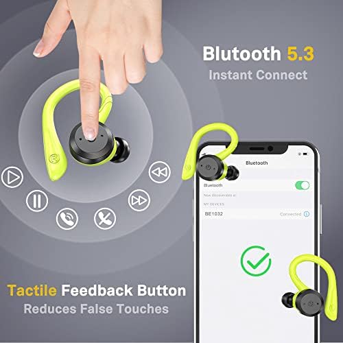 APEKX True Wireless Bluetooth Earbuds with IPX7 Waterproof Protection – Sports-Ready In-Ear Headphones with Superior Stereo Sound and Built-in Microphone for Active Lifestyles – Compact Charging Case for Extended Use and Universal Device Compatibility
