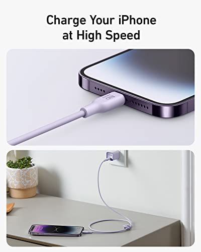 Anker 6 FT USB C to Lightning Cable – MFi Certified, Eco-Friendly Bio-Based Charging Cord for i Phone 14 and More – Stylish Purple Design for Enhanced Durability and Fast Data Transfer – Perfect for Home and Office Use