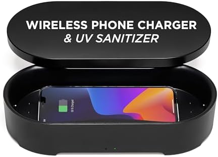 Lexon OBLIO Box: 360° UV-C Phone Sanitizer & Wireless Charger – Fast Qi Charging for Phones, Glasses, Keys, Makeup Brushes – Sleek Black Design for Modern Hygiene and Efficiency Lexon OBLIO Box: 360° UV-C Phone Sanitizer & Wireless Charger – Fast Qi Charging for Phones, Glasses, Keys, Makeup Brushes – Sleek Black Design for Modern Hygiene and Efficiency