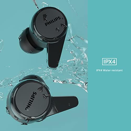 Philips T1207 True Wireless Earbuds – 18-Hour Playtime, IPX4 Water-Resistant Design for Active Lifestyles, Superior Comfort, and Effortless Bluetooth Connectivity in Stylish Teal