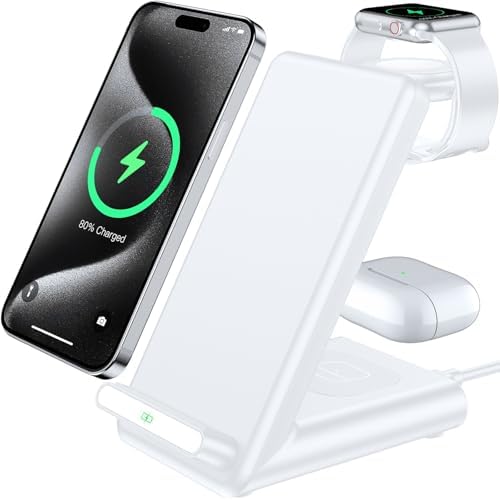 Ultimate 3-in-1 Wireless Charging Station for Apple Devices: Fast Charger Compatible with Apple Watch Ultra (Models 10-3), i Phone 16-11, and Air Pods Pro – Sleek Design with Enhanced Safety Features for Home and Office Use