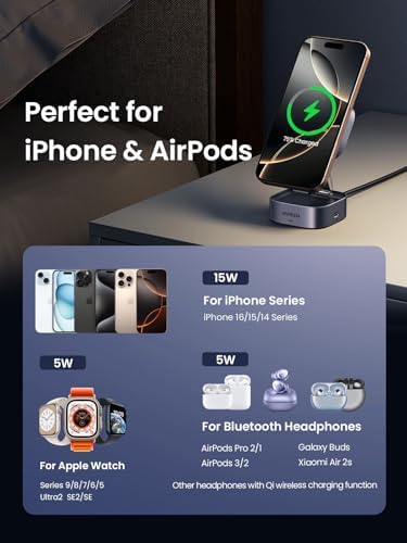 Experience the Power of Convenience with the UGREEN Mag Flow Qi2 Magnetic 2-in-1 Wireless Charging Station – Fast Charge for i Phone 12-16 & Air Pods, Genshin Impact Edition – Travel-Friendly Design for Effortless Portability and Seamless Device Alignment. Elevate Your Charging Game with Enhanced Speed and Stylish Aesthetics!
