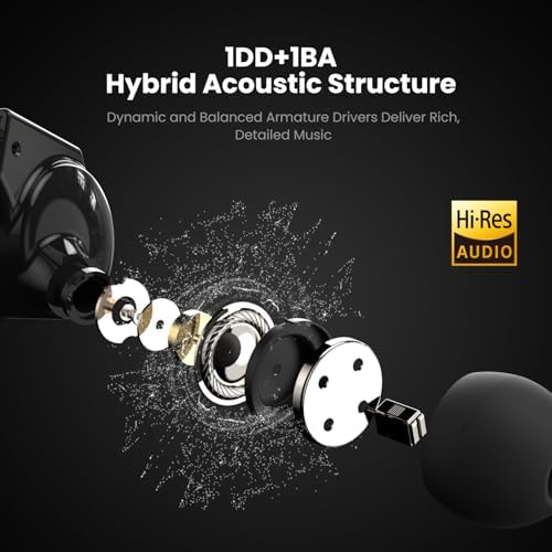 Elevate Your Audio Experience with One Odio Master 1 Hybrid Wired Earbuds – Precision Engineered In-Ear Monitors for Musicians, Gamers, and Streamers | Immerse Yourself in Professional-Grade Hi-Fi Sound with Dual-Driver Technology | Ergonomic Design for All-Day Comfort and Noise Isolation | Universal 3.5 mm Compatibility for Effortless Device Integration | Built to Endure Rigorous Daily Use, Perfect for Mixing, Gaming, and Live Streaming | Unmatched Sound Clarity and Dynamic Range Tailored for Every Audio Experience | One Odio Earphones – Your Gateway to Superior Sound Performance, Where Every Note Comes Alive