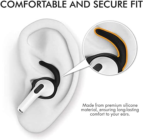 Aha Style Silicone Ear Hooks for Air Pods Pro – 3 Pairs of Anti-Slip Covers with Storage Pouch – Premium Earbud Accessories for Enhanced Comfort and Stability During Activities – Durable, Custom Fit Compatible with Apple Air Pods Pro (White)