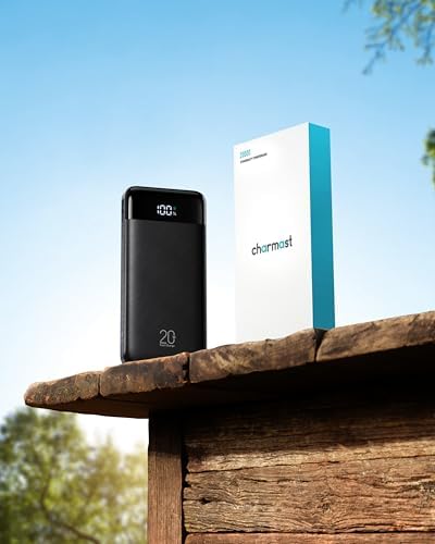 Charmast 20000 m Ah Travel Power Bank with 4 Integrated Charging Cables and 6 Output Ports, 20 W Fast Charging External Battery Pack for i Phone 16/15/14, Android Devices, i Pads, and Tablets – Ultimate On-the-Go Charging Solution for Seamless Connectivity and Reliability