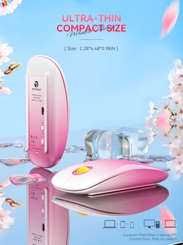 Sleek Purple Wireless Bluetooth Mouse – Effortless Dual Connectivity, 1600 DPI Precision, Whisper-Quiet Clicks, Long Battery Life for Enhanced Productivity and Versatile Device Compatibility
