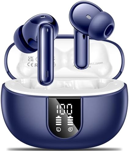 Elevate Your Audio Experience with Aoslen Wireless Earbuds – 2024 Hi-Fi Stereo Headphones Featuring 4 ENC Noise-Canceling Microphones, 42-Hour Playtime & Bluetooth 5.3 Connectivity – Perfect for Android & i OS Users, Sleek Design with LED Power Display for Ultimate Convenience