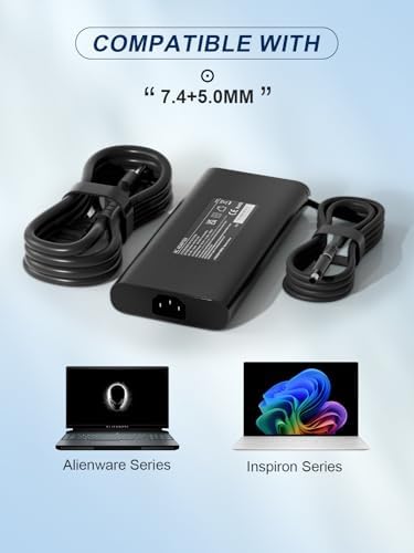 High-Power 100 W USB-C Laptop Charger for Dell Models – Fast Charging AC Adapter with Enhanced Compatibility for Latitude, Inspiron, and Precision Series – Eco-Friendly TPE Cable, Multiple Safety Protections, and Convenient Cable Management – Ideal Travel Companion for Home and Office Use