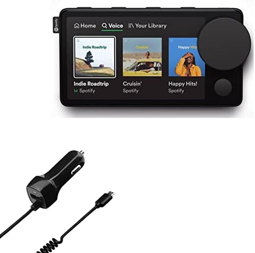 Enhanced Box Wave Car Charger for Spotify Car Thing – Dual USB Port with Integrated Cable for Fast Charging – Sleek Black Design – Perfect for Commuters and Road Trips – High-Speed Smart Chip Technology for Optimal Device Efficiency