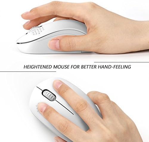 Light Blue Wireless Mouse – Ultra-Quiet 2.4 GHz Noiseless Computer Mouse with USB Receiver for Seamless Windows Experience – Portable, Ergonomic Design for Home, Office, or Travel