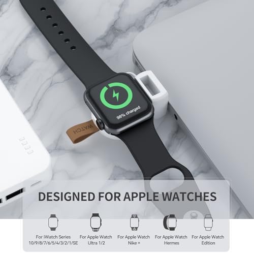 Portable Magnetic Wireless Charger for Apple Watch – Fast Charging i Watch Accessory for Ultra, Series 1-9, and SE – Travel-Friendly Cordless Design for Ultimate Convenience and Durability