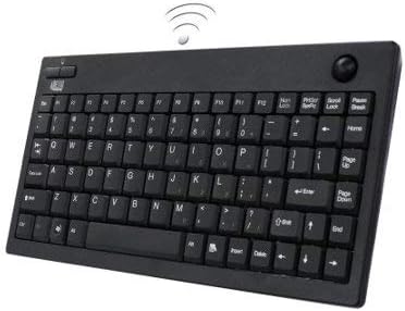 Compact Wireless Mini Trackball Keyboard WKB-3100 UB – 87-Key Layout with Integrated 800 DPI Optical Trackball, 2.4 GHz RF Connectivity, USB Plug-and-Play, 30-Foot Range for Ultimate Flexibility – Enhance Productivity and Navigate with Precision