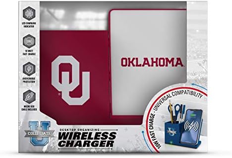 NCAA Unisex Fast Wireless Charging Stand & Desk Organizer – Stylish Multi-Device Charger for Sports Enthusiasts, Efficient Workspace Solution with Built-in Accessory Compartments