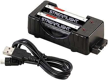 Streamlight 22010 High-Performance Rechargeable Li-Ion USB Battery with Dual Input Charger – Ultimate Solution for Flashlight Power and Versatile Compatibility