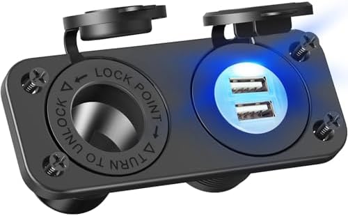Jtron Waterproof Dual USB Cigarette Lighter Power Adapter – Reliable 12 V/24 V Splitter for RVs, Cars, and Boats with 2.1 A Fast Charging – Compact and Durable On-the-Go Charging Solution for Smartphones, Tablets, and More