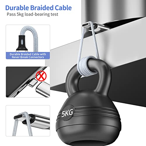 Versatile 3-in-1 Charging Cable – 6 FT Nylon Braided Universal Charger for i Phone 15, Android, and Samsung Devices – Lightning, Type-C, Micro USB Compatibility – Durable, Fast Charging Solution for Home and Travel – 2 Pack for Ultimate Convenience