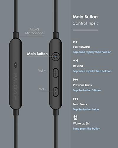 PALOVUE Lightning Magnetic Earbuds – MFi Certified In-Ear Headphones for i Phone 14, 13, 12, 11 Pro Max, X & i Pad – Premium Audio Quality & Hands-Free Microphone – Sleek Metallic Black Design for Ultimate Comfort and Style