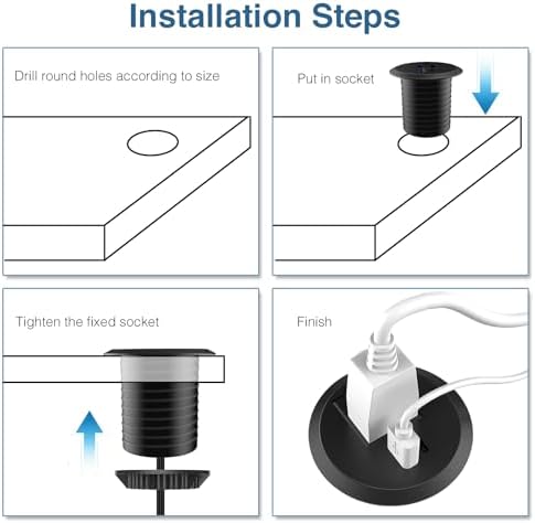Transform Your Workspace with the Recessed Conference Power Strip Socket – Versatile 2-Outlet Charging Station with Dual USB Ports for Rapid Device Powering and Enhanced Organization in Professional Settings