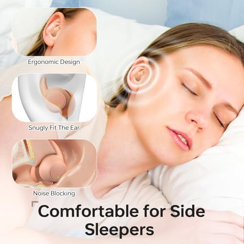 MUSICOZY Bluetooth 5.3 Sleep Earbuds – Ultra-Light Wireless Headphones for Side Sleepers, IPX6 Waterproof Design Perfect for White Noise, Podcasts, and Concerts – High Fidelity Sound for Uninterrupted Comfort and Focus, Ideal for Men and Women