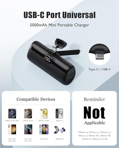 Ultra-Compact 5000 m Ah Mini Power Bank – 20 W Fast Charging Portable Charger for i Phone & Android – Lightweight Travel Essential with PD Compatibility & Smart Protection – Perfect for Short Trips, Camping, and Everyday Use