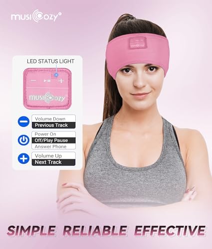 MUSICOZY Bluetooth 5.4 Sleep Headband Headphones – Ultimate Wireless Comfort for Sleep, Workouts, and Travel – The Perfect Gift for Active Lifestyles with Rapid Pairing and Sweatproof Design