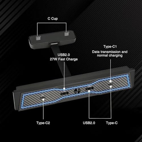 Transform Your Tesla Model 3/Y with the Ultimate USB Hub – Multi-Port Charger with Tricolor LED for 2021-2023 Models – Fast Charging Solution for All Your Devices – Stylish Interior Accessory for Seamless Connectivity