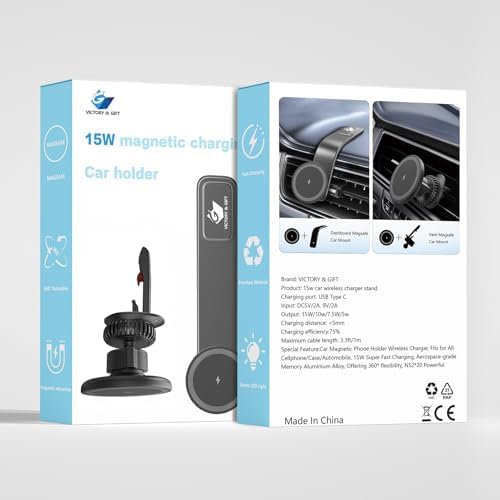 Elevate Your Driving Experience with the VICTORY & GIFT 15 W Mag Safe Car Charger – Premium Magnetic Wireless Charging Solution for i Phone 12-16 Series – Fast, Reliable, and Effortlessly Stylish Mounting for Uninterrupted Connectivity on the Road