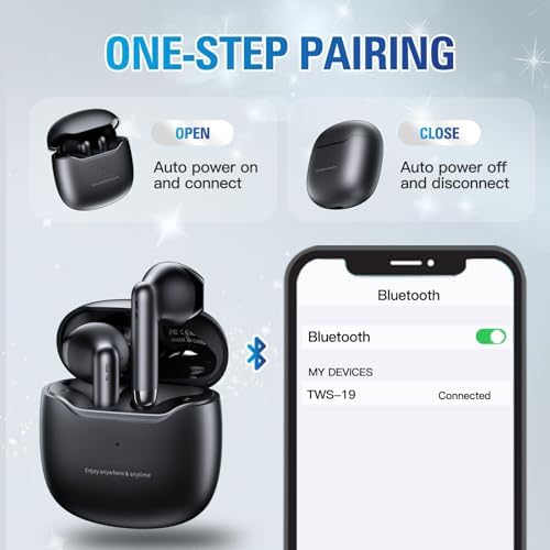 Chic Pink True Wireless Earbuds with Advanced Bluetooth 5.3 – Immersive Noise Cancellation, Powerful Deep Bass & Integrated Microphone – Waterproof Sports-Proof Design for On-the-Go Lifestyle – Perfect Fit for i Phone & Android Users – Transform Your Listening Journey Now!