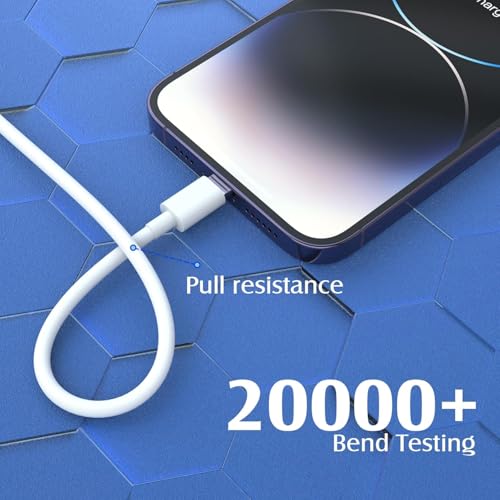 Ultimate 6-Pack i Phone Charger Cables (3/3/6/6/6/10 FT) – MFi Certified Fast Charging Lightning Cords for i Phone 14, 13, 12, 11 Pro Max, XS, XR, X, 8, 7, 6 Plus – Versatile Lengths for Optimal Convenience and Durability