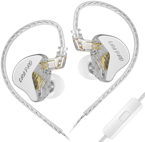 Professional CCA CRA PRO In-Ear Monitor Headphones – Unmatched Audio Clarity with Advanced DLC Diaphragm Dynamic Driver for Deep, Resonant Bass – Ideal for Musicians, DJs, and Sound Engineers – Ultra-Lightweight Design for Long-Term Comfort and Broad Device Compatibility for Studio and Live Performances