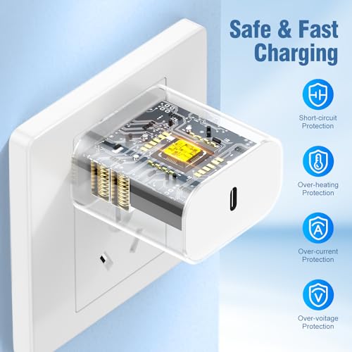 High-Speed 10 ft i Phone 15/16 Charger with 20 W USB-C Power Adapter – Premium Type C Cable for Fast Charging, Enhanced Durability, and Broad Compatibility with i Pad Air & Mini, Ideal for Home & Office Use