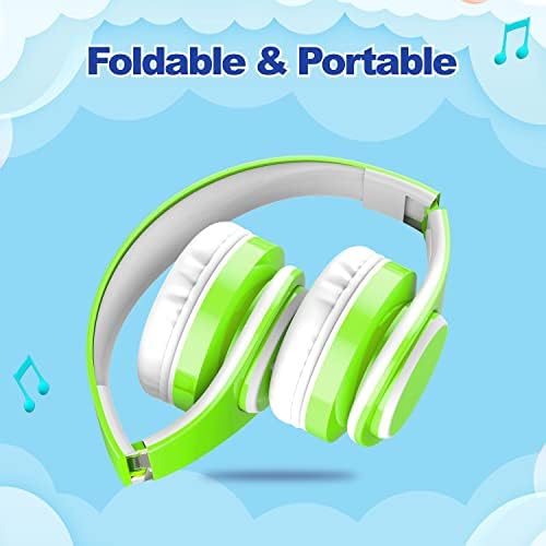 Safe & Stylish Kids Bluetooth Headphones – Foldable Over-Ear Design with Volume Limiting for Optimal Hearing Protection (85/110 d B), Wireless & Wired AUX Compatibility, Built-in Microphone for Hands-Free Calls, Perfect for School, Travel & Everyday Use, Durable Noise Isolation for All Devices
