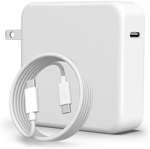 Ultra-Fast 100 W USB-C Power Adapter for Mac Book Pro & Air – Compact Foldable Charger with 6.6 ft Cable – Efficient Rapid Charging for All USB-C Devices – Intelligent Safety Features for Travel & Everyday Use