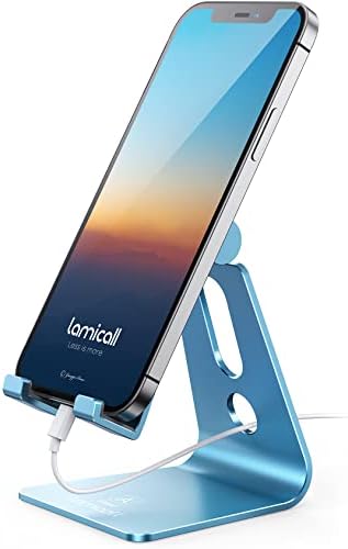 Lamicall Ergonomic Adjustable Smartphone Stand – Versatile Hands-Free Dock for i Phone 16, 15, 14, Plus, Pro Max, 13, 12, X, XS & All Android Phones (4-8″) – Sleek Black Finish with Anti-Slip Grip for Enhanced Efficiency and Comfort at Home or Office – Optimize Your Workspace with Customizable Viewing Angles and Superior Stability