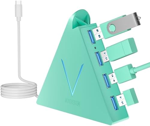 Maximize Your Device Connectivity with the Stylish Dark Purple USB C Hub Tower – 4-Port Splitter Adapter Featuring 2 FT Cable for Mac Book, i Mac, and Surface – High-Speed USB 3.0 Hub for Effortless Multi-Device Management and Enhanced Productivity