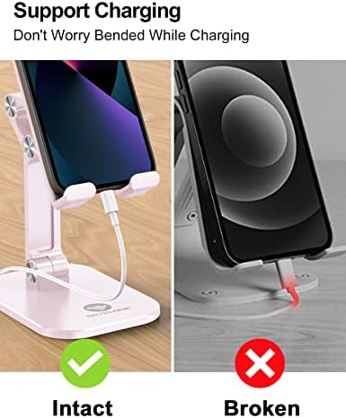 Transform Your Workspace with the OCYCLONE Adjustable Phone Stand & Cable Organizer Set – Versatile Foldable Holder for 4.7″ to 13″ Devices, Personalized Viewing Heights, and Effortless Portability for Home and Office Efficiency